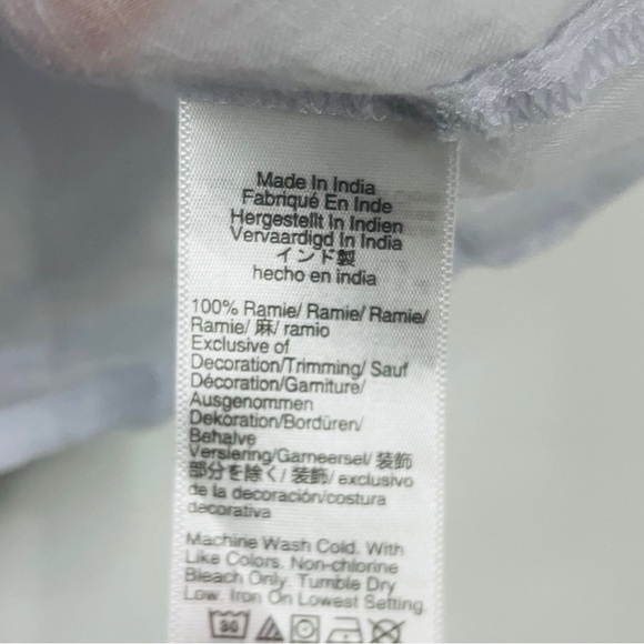 J. Crew lace Trim PINTUCK blouse Soft Blue Button-Up Top size small - Picture 6 of 7